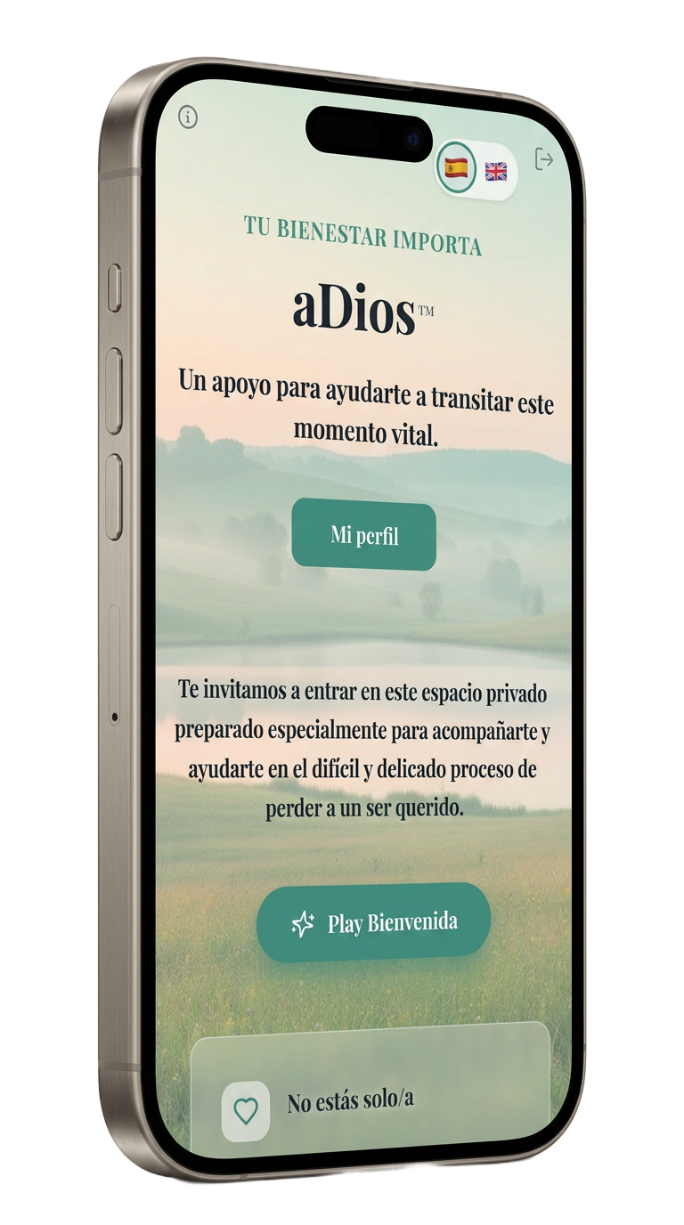 La aplicación aDios mostrada en un iPhone